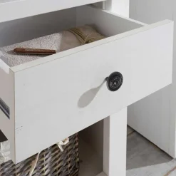 Wohnen Beleuchtete Wohnwand Chelles im weißem Landhausstil (vierteilig)