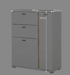 Wohnen Beleuchtetes Sideboard in Weiß mit Wildeiche - Racelyn