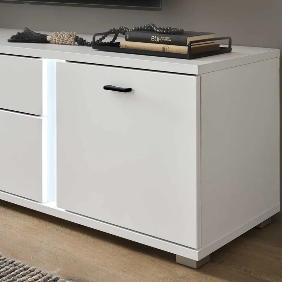 Wohnen Beleuchtetes TV-Lowboard in Weiß - Tirol