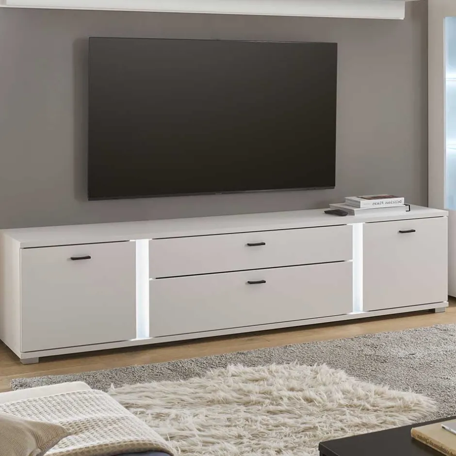 Wohnen Beleuchtetes TV-Lowboard in Weiß - Tirol