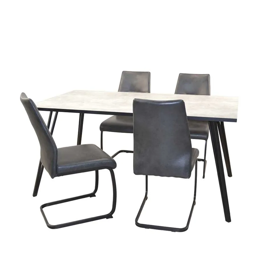 Beton Optik Tisch & Schwingstühle - Grenados (fünfteilig)^Wohnen Outlet