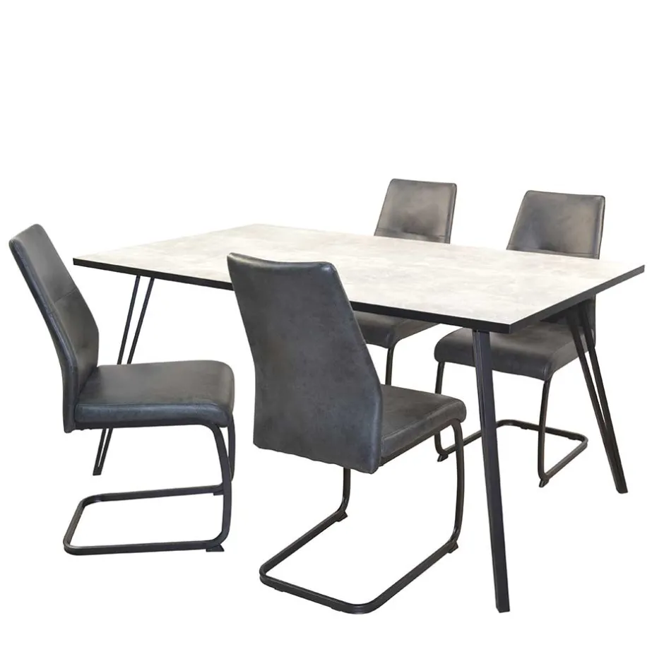 Beton Optik Tisch & Schwingstühle - Grenados (fünfteilig)^Wohnen Outlet