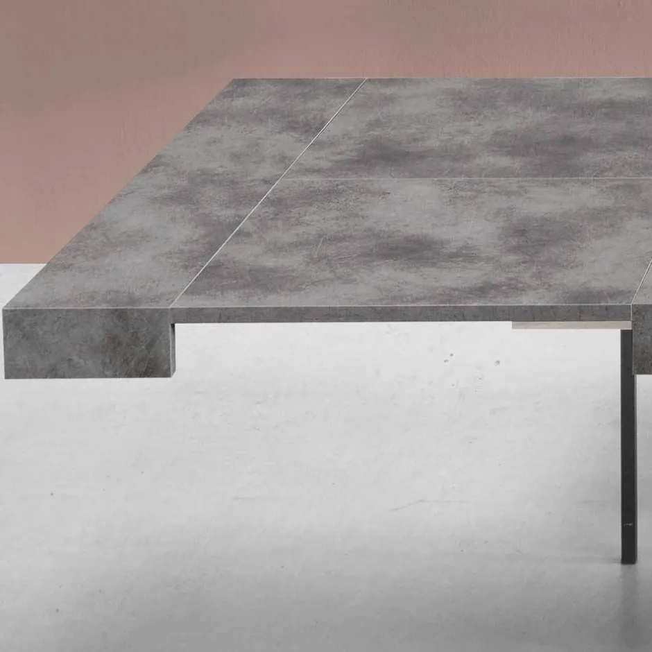 Wohnen Betonoptik Ausziehtisch mit zwei Einlegeplatten - Relisa