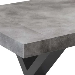 Wohnen Betonoptik Ausziehtisch mit zwei Einlegeplatten - Relisa