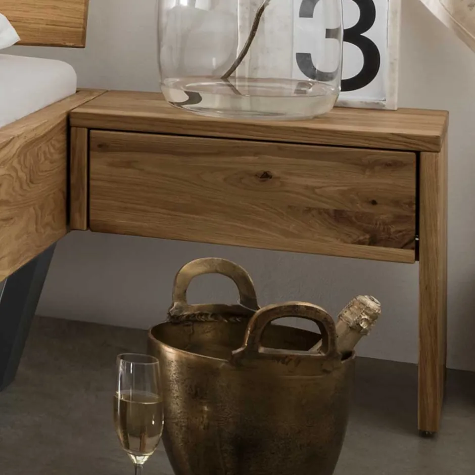 Bett & Nachtkommoden aus Wildeiche - Aryvano (dreiteilig)^Wohnen