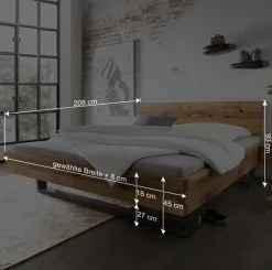 Bett & Nachtkommoden aus Wildeiche - Aryvano (dreiteilig)^Wohnen