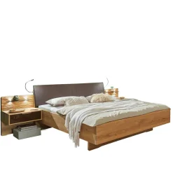 Wohnen Bett & Nachtkommoden Kombi - Silberto (dreiteilig)