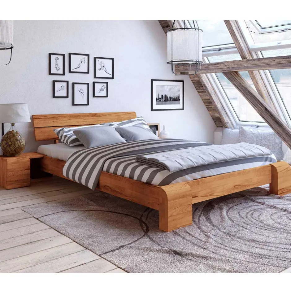 Bett Alcarizora aus Kernbuche Massivholz^Wohnen New