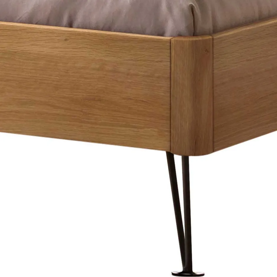 Wohnen Bett mit Kopfteil gepolstert Kunstleder Anthrazit - Catrizia