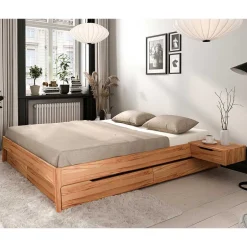Bett ohne Kopfteil aus Kernbuche Massivholz - Bracco^Wohnen Hot