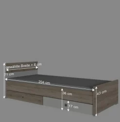 Bettgestell in Eiche San Remo Dekor & Weiß - Abrud^Wohnen New