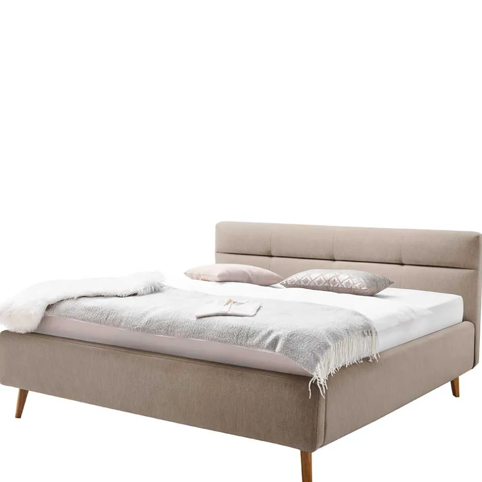 Bettkasten Polsterbett in Beige & Eiche - Stroy^Wohnen Best
