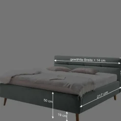 Bettkasten Polsterbett in Beige & Eiche - Stroy^Wohnen Best