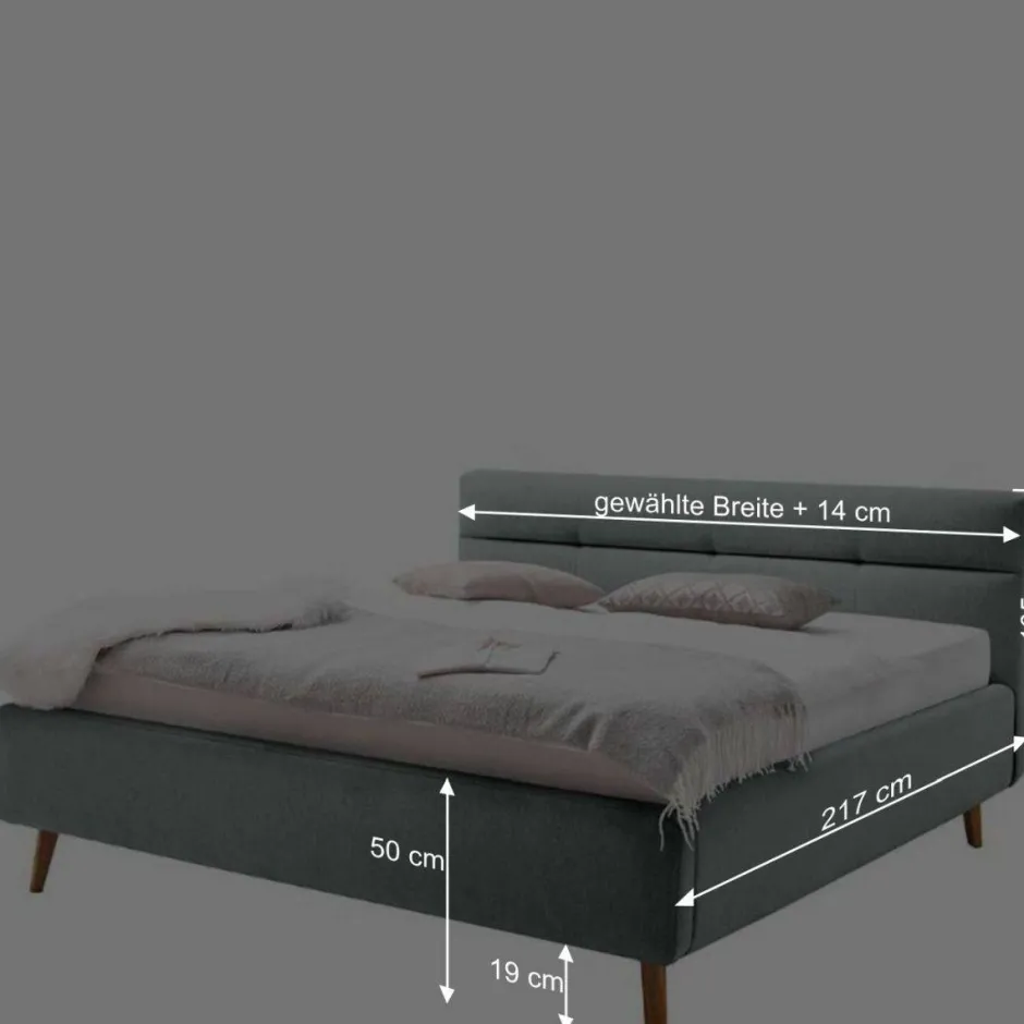 Bettkasten Polsterbett in Beige & Eiche - Stroy^Wohnen Best