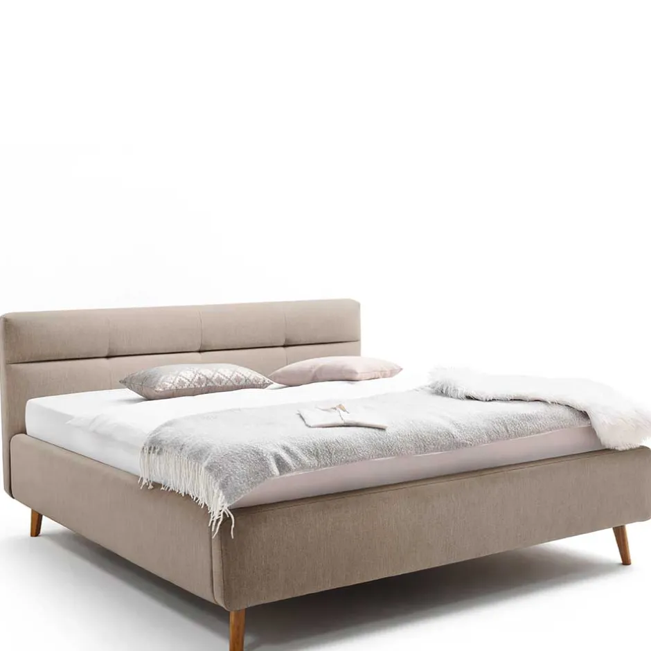 Bettkasten Polsterbett in Beige & Eiche - Stroy^Wohnen Best