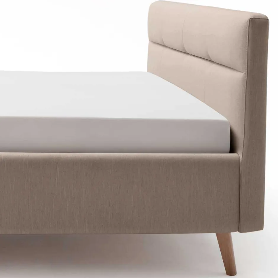 Bettkasten Polsterbett in Beige & Eiche - Stroy^Wohnen Best