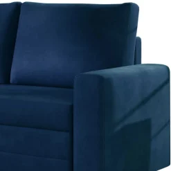 Bettsofa in Dunkelblau Velours - Viborg^Wohnen Outlet