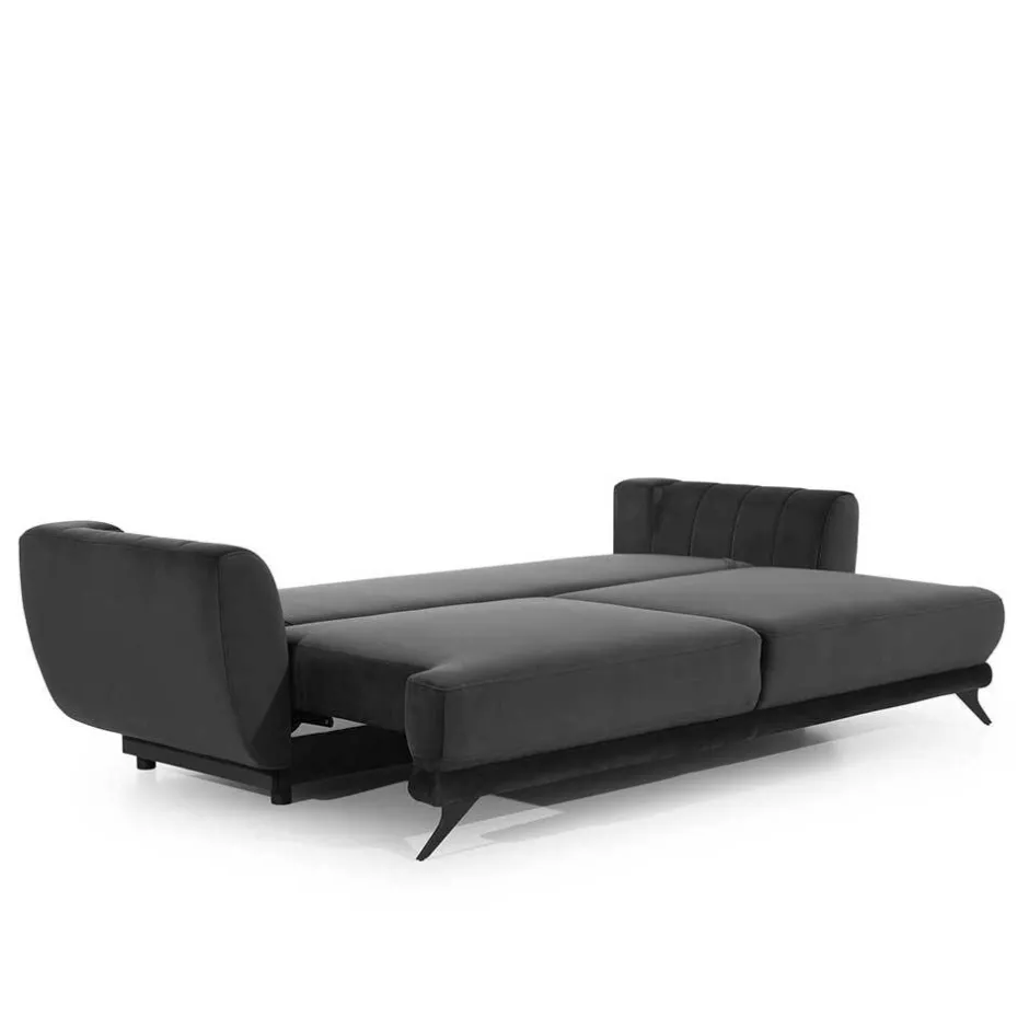 Bettsofa in Grau Stoff in Vintage Optik - Salcina^Wohnen Discount