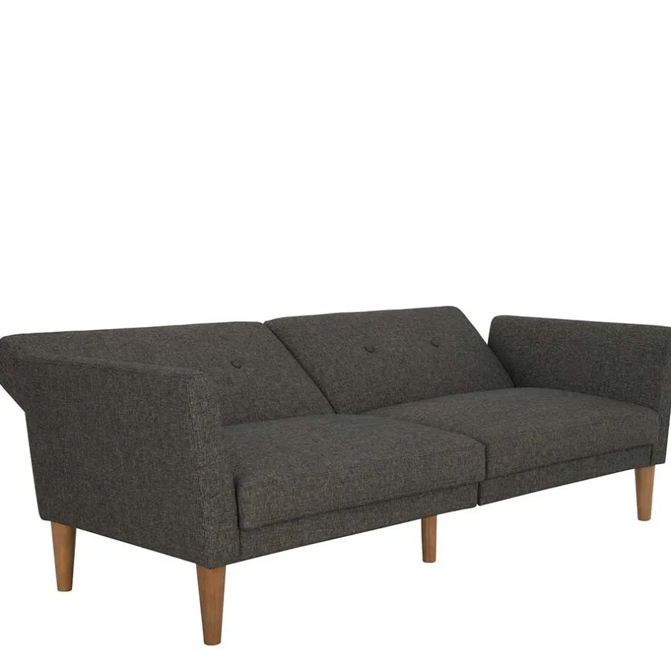 Wohnen Bettsofa in Grau und Natur - Emiria