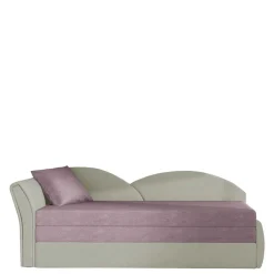 Wohnen Bettsofa Recamiere in Altrosa und Hellgrau - Loreo