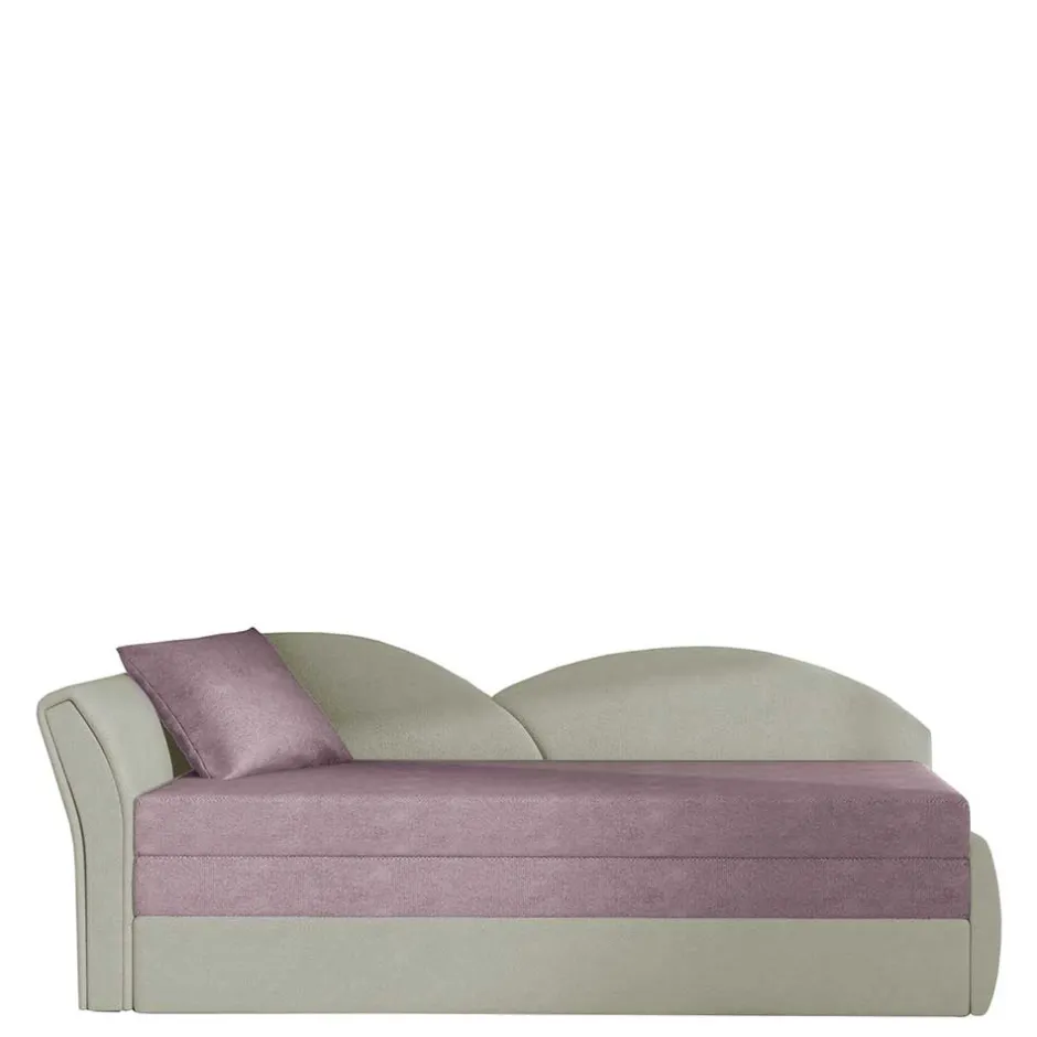 Wohnen Bettsofa Recamiere in Altrosa und Hellgrau - Loreo