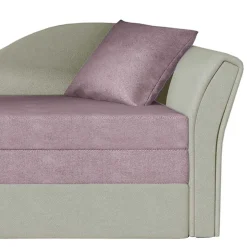 Wohnen Bettsofa Recamiere in Altrosa und Hellgrau - Loreo