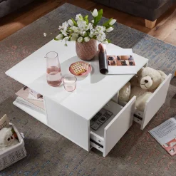 Wohnen Beweglicher Wohnzimmer Couchtisch in Weiß - Kyras