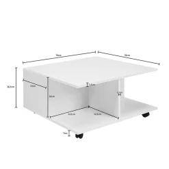 Wohnen Beweglicher Wohnzimmer Couchtisch in Weiß - Kyras