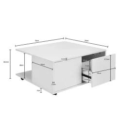 Wohnen Beweglicher Wohnzimmer Couchtisch in Weiß - Kyras