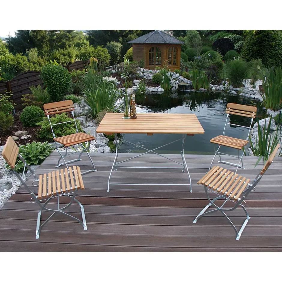 Biergarten Sitzgruppe für 4 Personen - Bray (fünfteilig)^Wohnen Online