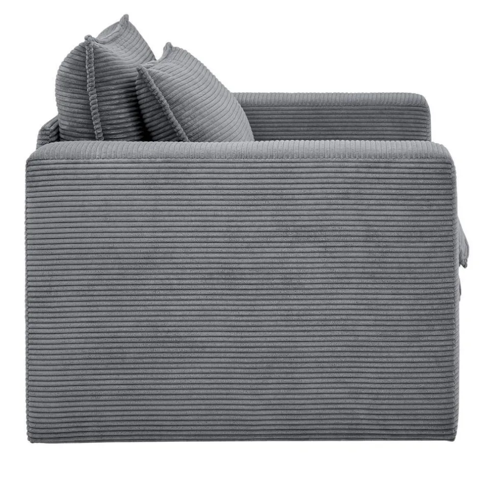 Wohnen Big Sessel aus Cord in Anthrazit - Ruffos