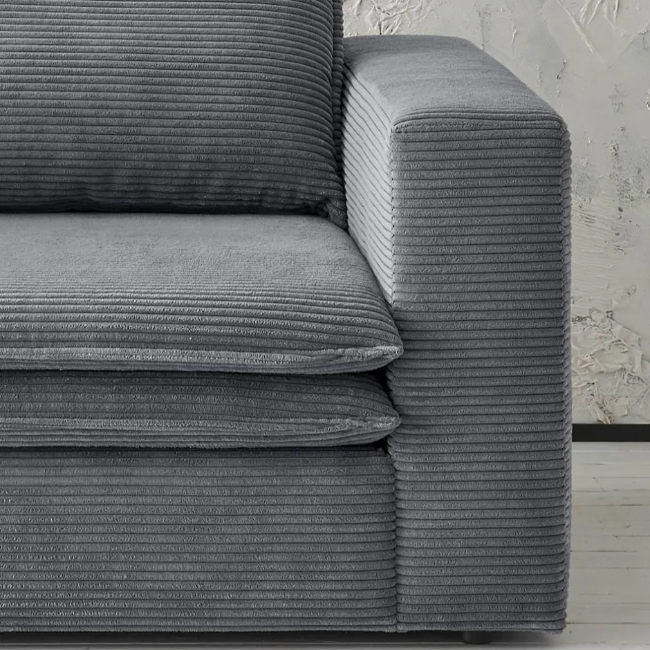 Wohnen Big Sessel aus Cord in Anthrazit - Ruffos