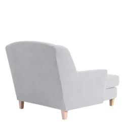 Wohnen Big Wohnzimmersessel in Silbergrau Velours - Ortomola