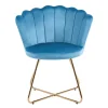 Wohnen Blaue Samtstühle mit Muschel Design Lehne - Candelcero (2er Set)