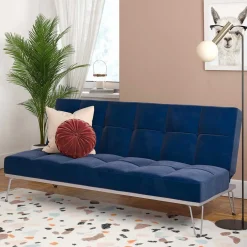 Wohnen Blaue Schlafcouch mit Samt Bezug - Otrando