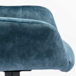 Blauer Armlehnenstuhl aus Velours - Paleara (2er Set)^Wohnen Hot