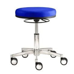 Blauer Bürohocker mit runder Sitzfläche 48cm - Suprima^Wohnen Online