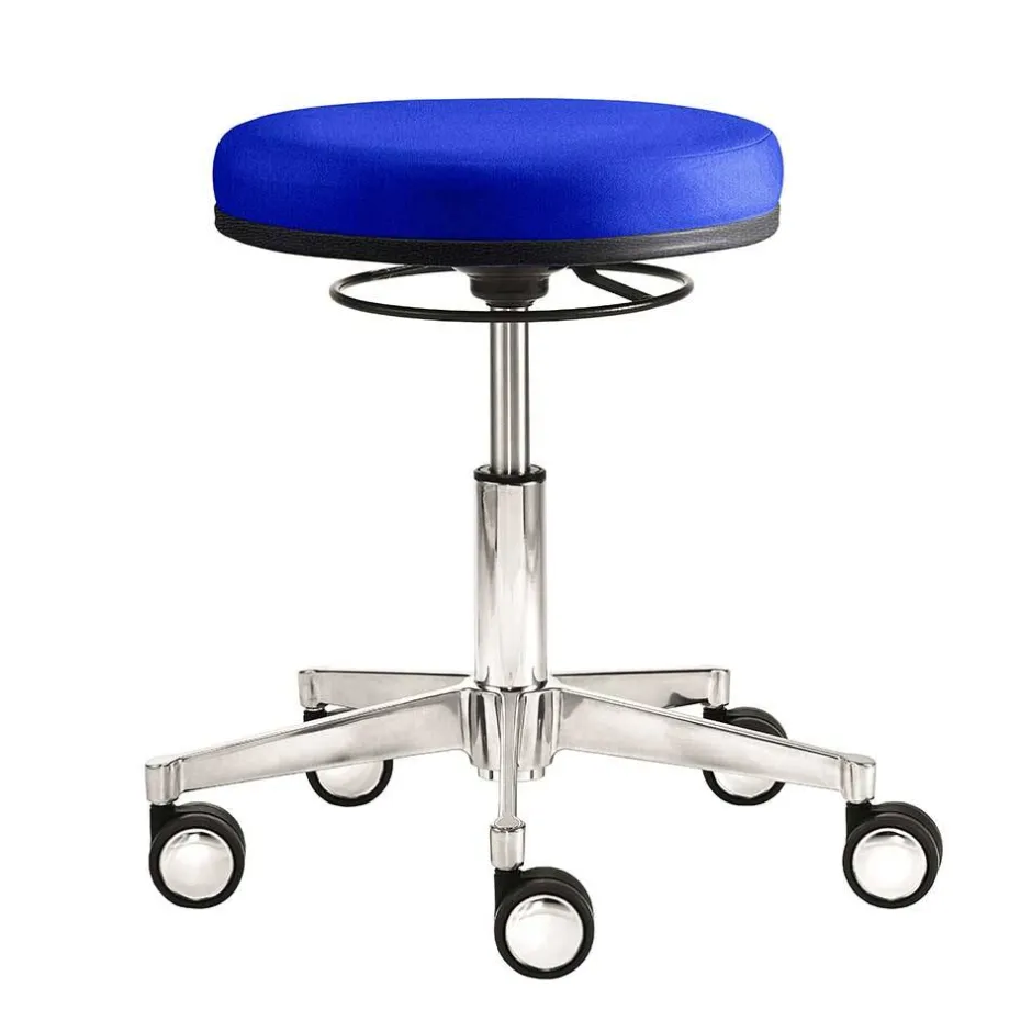 Blauer Bürohocker mit runder Sitzfläche 48cm - Suprima^Wohnen Online