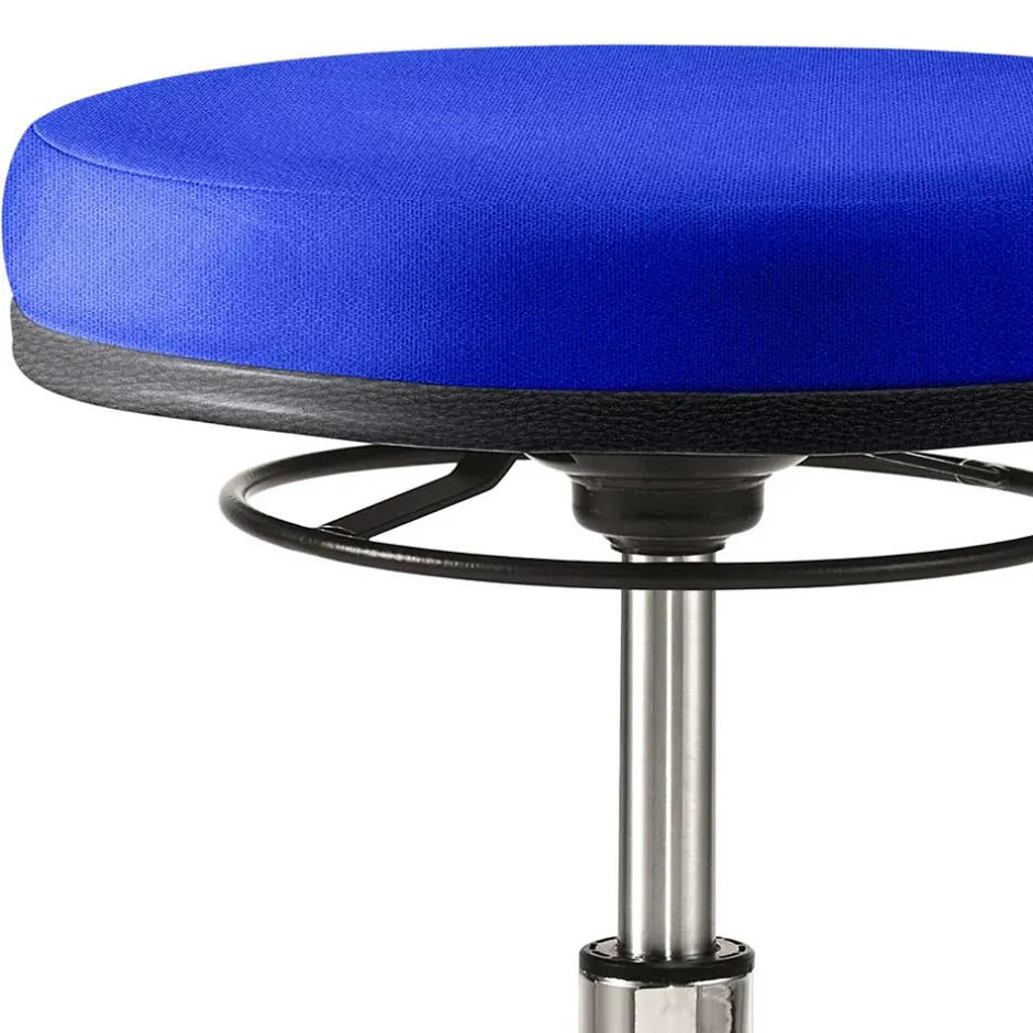 Blauer Bürohocker mit runder Sitzfläche 48cm - Suprima^Wohnen Online