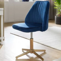 Blauer Schreibtischstuhl aus Samt - Lalita^Wohnen Outlet