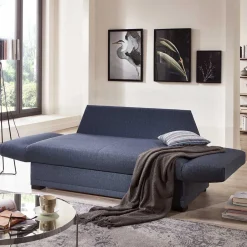 Wohnen Blaues Schlafsofa mit verstellbaren Armlehnen - Lash