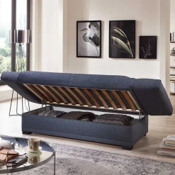 Wohnen Blaues Schlafsofa mit verstellbaren Armlehnen - Lash