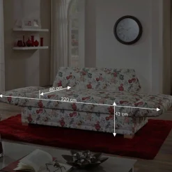 Wohnen Blaues Schlafsofa mit verstellbaren Armlehnen - Lash