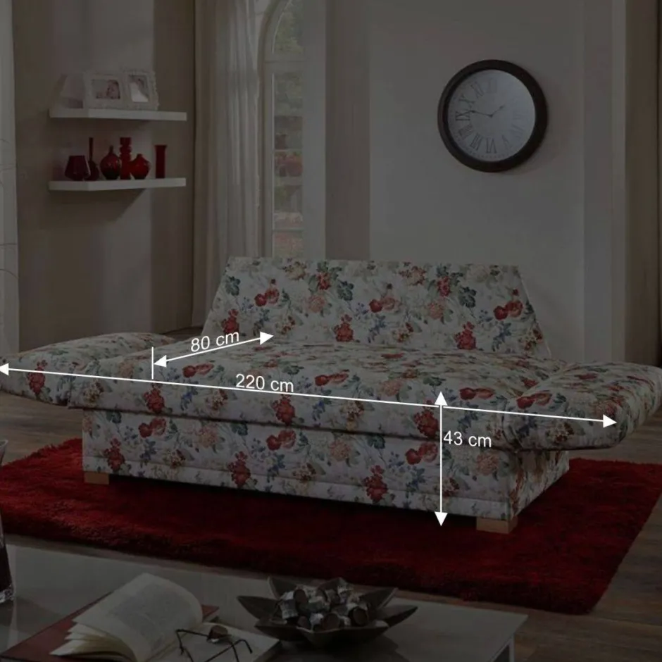 Wohnen Blaues Schlafsofa mit verstellbaren Armlehnen - Lash