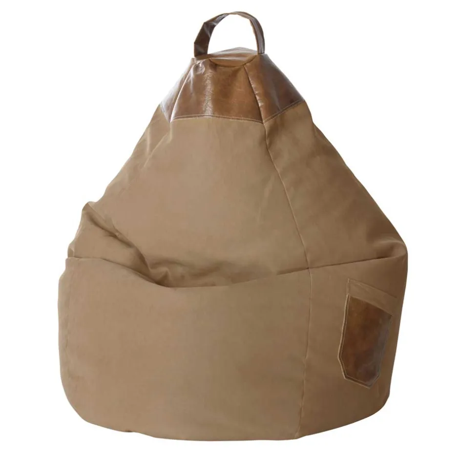 Kinder Wohnen Bodenkissen Sitzsack Joshua in Sand und Beige