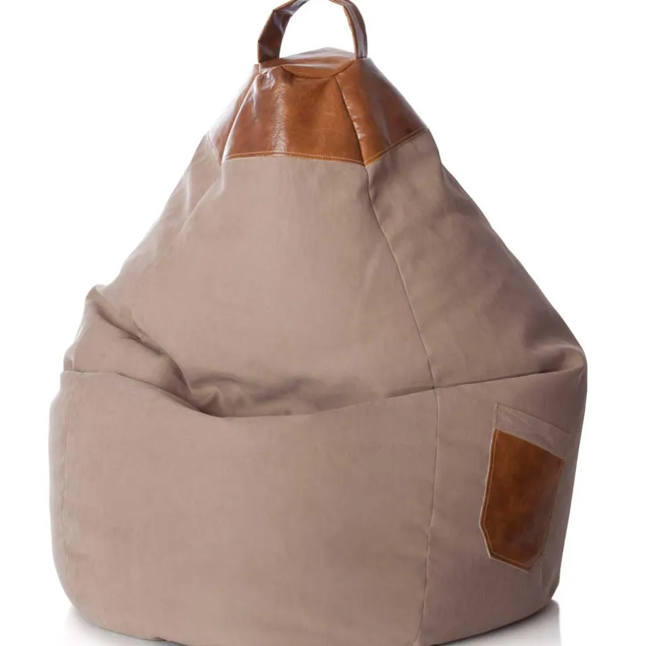 Kinder Wohnen Bodenkissen Sitzsack Joshua in Sand und Beige