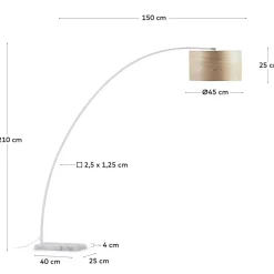 Wohnen Bogenleuchte mit Holzfurnier Schirm - Nango