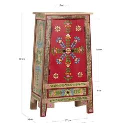 Wohnen Boho Kommode mit Blumen Dekor im Folklore Style - Gionala