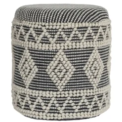 Boho Polsterhocker aus Wolle Webstoff - Fiodor^Wohnen Best