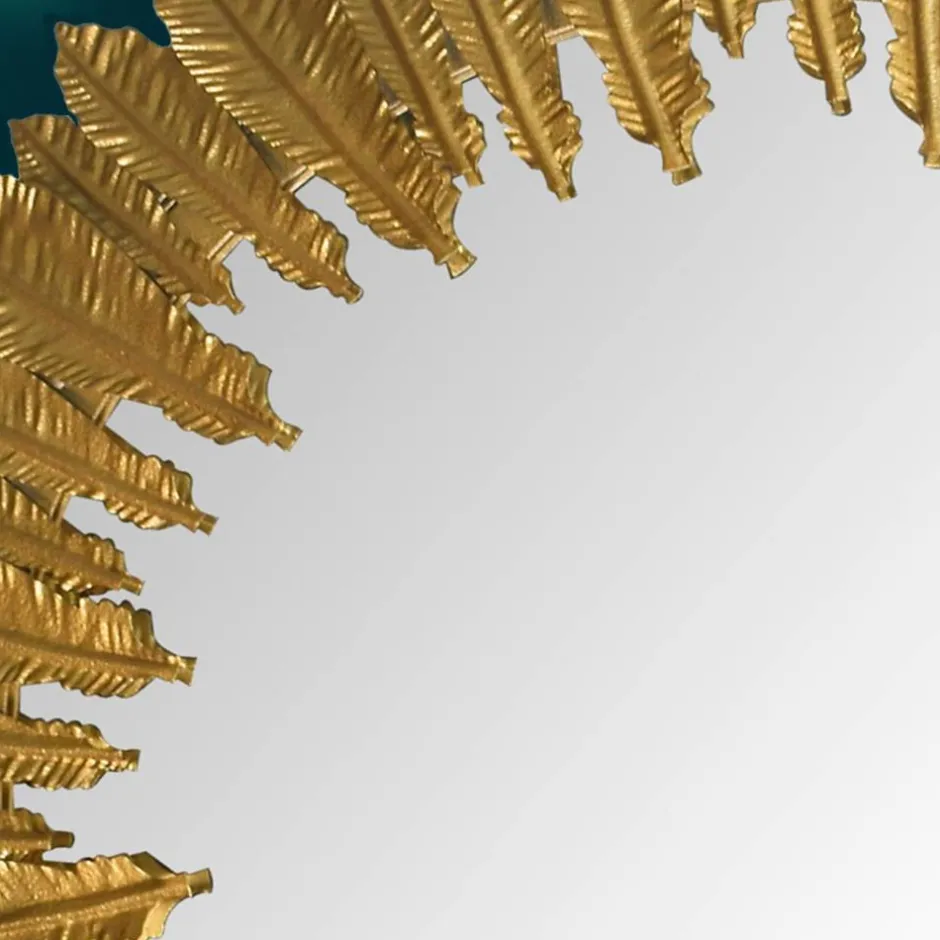 Wohnen Boho Spiegel mit Metallrahmen im Feder Design - Reymon